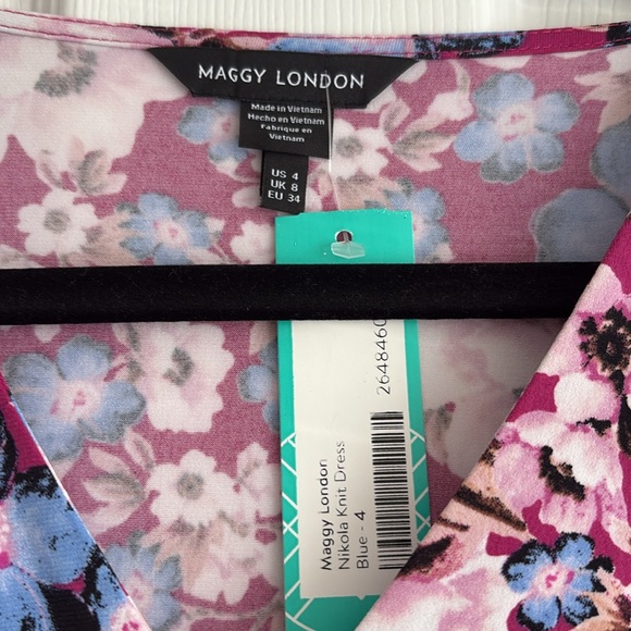 Maggy London Pink and Blue Floral Dress - Picture 2 of 3